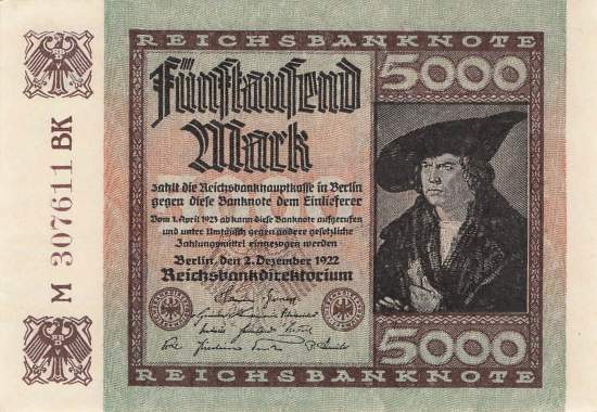 5000 Mark  ro.80a BK 1922